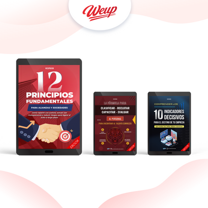 Combo 5: 12 Principios para Hacer Negocios en Sociedad + Fórmula de reclutamiento y evaluación de personal + 10 indicadores que todo jefe debe controlar+ Reglas de liderazgo: recompensas y advertencias + Manual A-Z de operación y ganancias