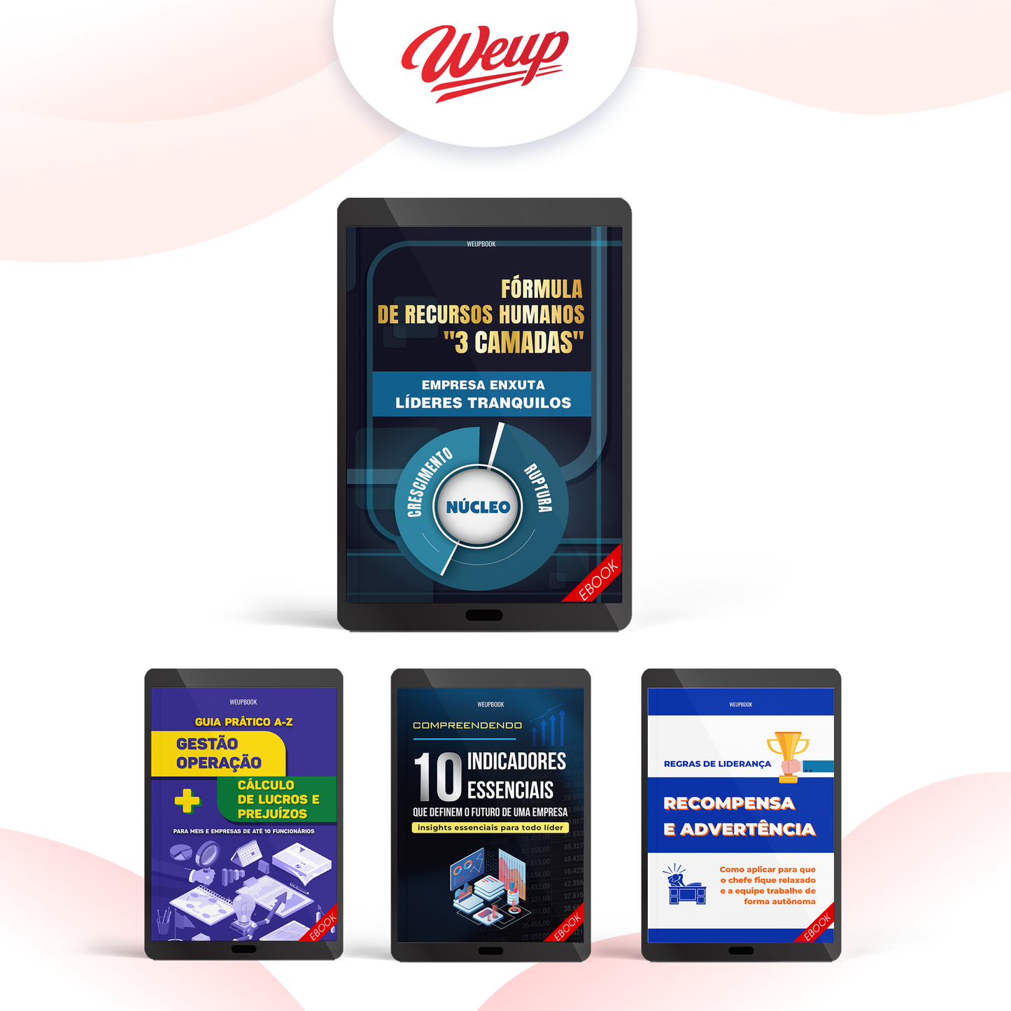 Combo 4 – Fórmula de RH de “3 camadas”: empresa enxuta, líderes tranquilos+ Regras de Liderança + Entenda os 10 Indicadores que Determinam o Sucesso do Negócio + Gestão Operacional do A ao Z