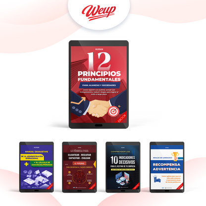 Combo 5: 12 Principios para Hacer Negocios en Sociedad + Fórmula de reclutamiento y evaluación de personal + 10 indicadores que todo jefe debe controlar+ Reglas de liderazgo: recompensas y advertencias + Manual A-Z de operación y ganancias